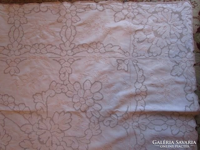 Major Art Nouveau Giant Linen Toledo Meticulously Embroidered Embroidery Toledo Festive Tablecloth 1908