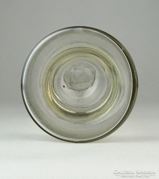 0P501 Antik fújt üveg palack 22 cm