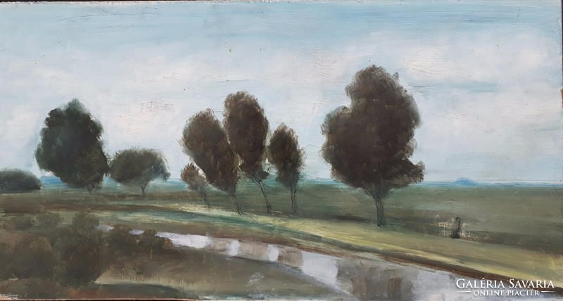 Trees by the River -Oil Painting