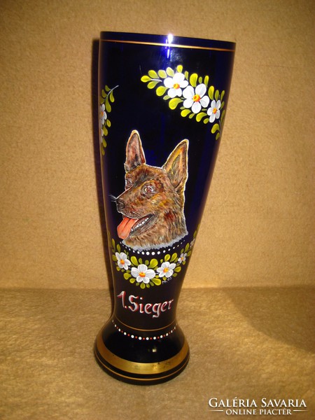 Recognition of the winner = sieger, German shepherd dog, 35 x 12 cm