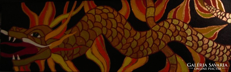 Moona - Aranysárkány EREDETI Moona festmény