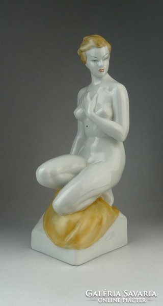 0P583 Hollóházi porcelán női akt szobor 29 cm