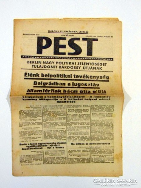 PEST		III. ÉVFOLYAM	67. SZÁM	1941	március	22 RÉGI ÚJSÁG	1266