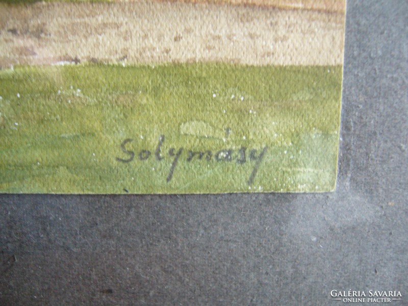 29x33cm /16x12cm : Solymásy parasztház festmény keretben