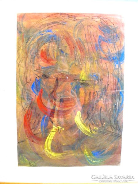 Lásd meg önmagad! Krizsánné Jutka kortárs festőművész akvarell papíron fa keretben, eredeti festmény