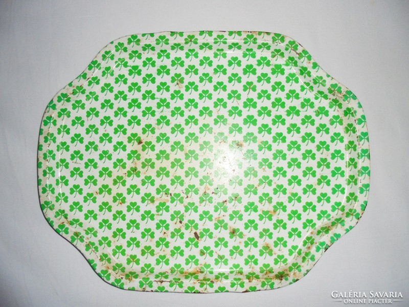 Retro painted metal plate tray - 1960s-1980s