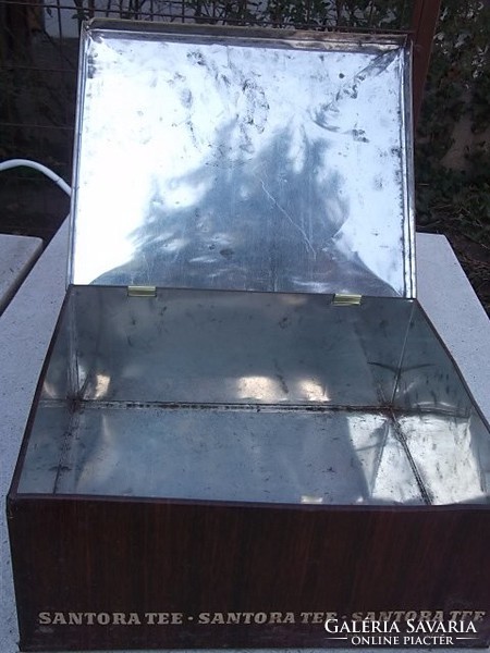 Antique large Santora Viennese metal tea box-storage box