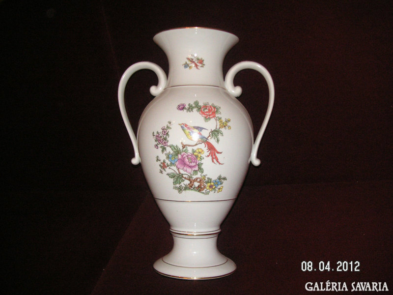 A huge, beautiful, bird of paradise pattern raven house vase,. Number 5002