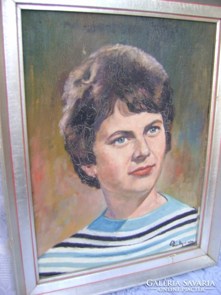 Női portré olajfestmény szignózott