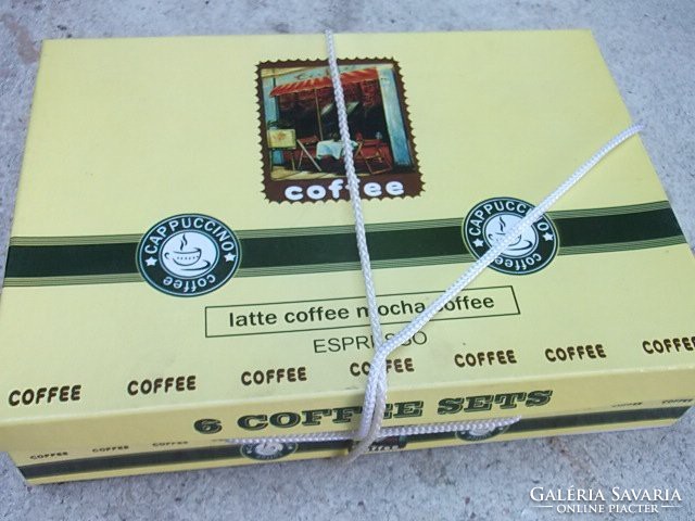 Kávés -kapucínós készlet+doboza-ajándékba is
