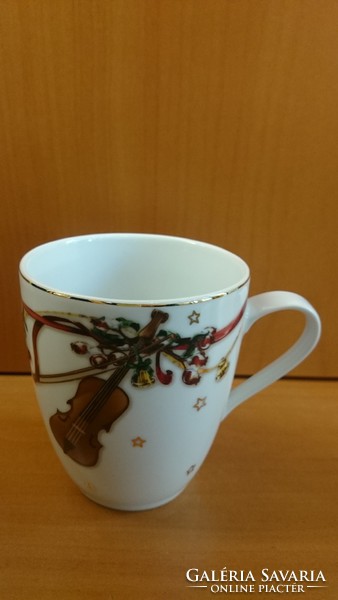 Beautiful goebel Christmas mug with melody and violin, new, flawless