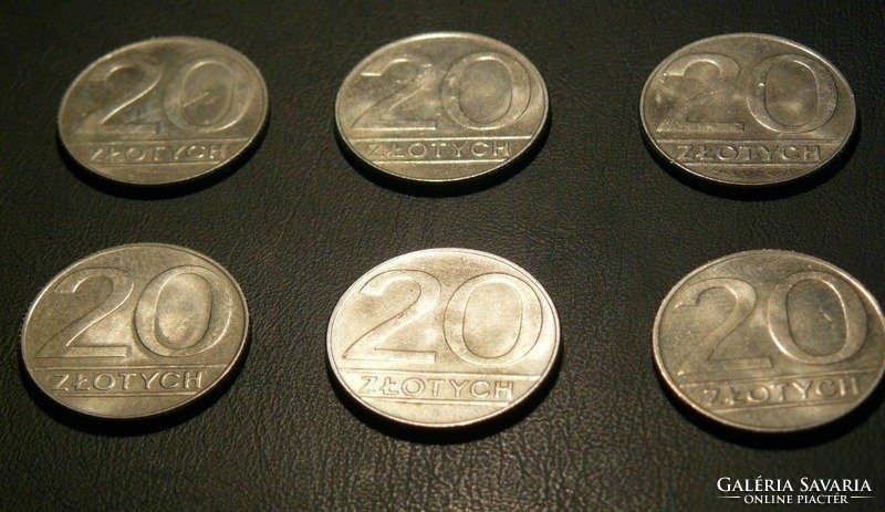 20 Zloty - Lengyelország - 1990. - 6 db.