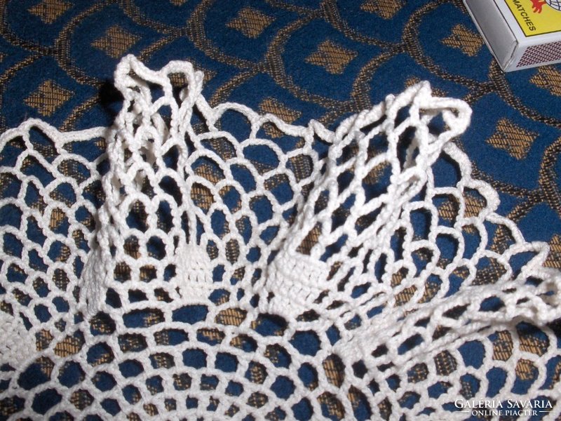 Two pieces of crocheted wavy edges