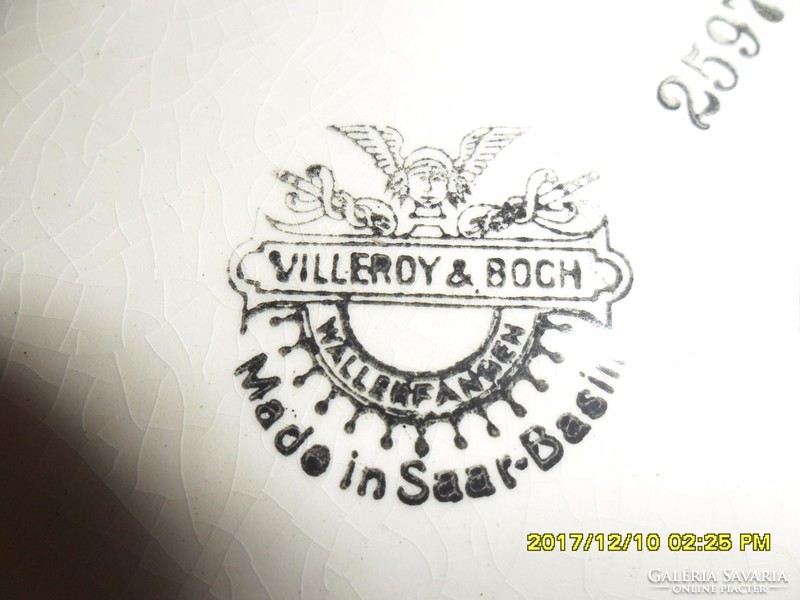 Antik Villeroy Boch majolika fali tányér