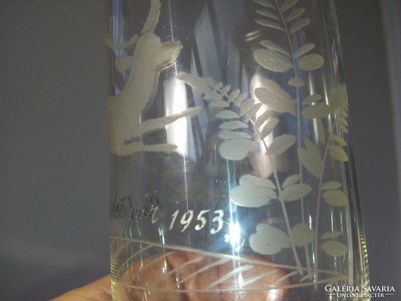 Deer engraved cup, 1953