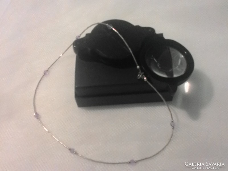 Silver necklace with amethyst