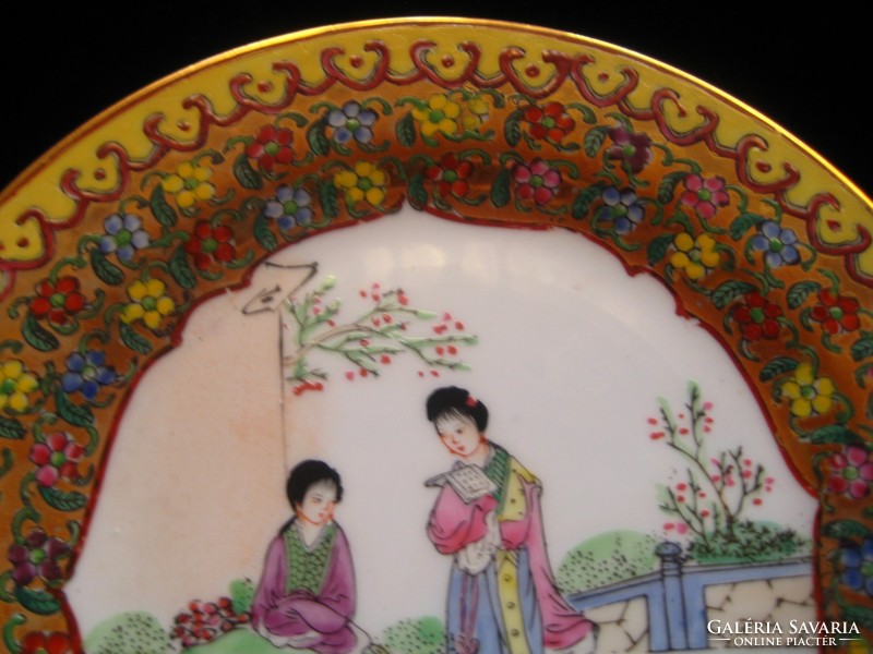 Oriental decorative plate, 21 cm diameter, 3 pcs., hand painted, marked items