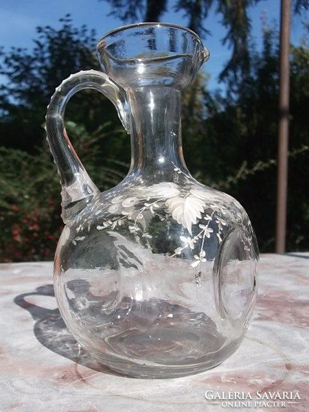 30s-hand-painted lily-of-the-valley mot. Jug-spout-jug flawless
