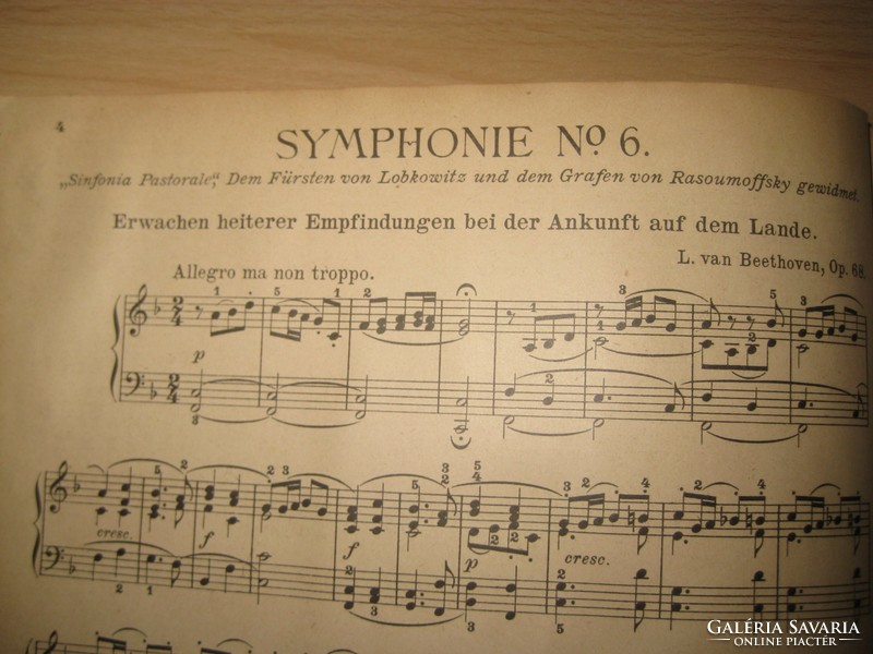 Beethoven szinfoniái  VI- IX ig     Leipzig  C:F: Peters    23 x 30  cm  165 oldal