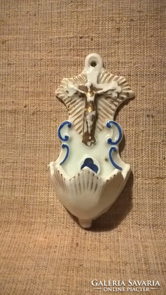 Antik  porcelán korpuszt  ábrázoló szenteltvíz tartó