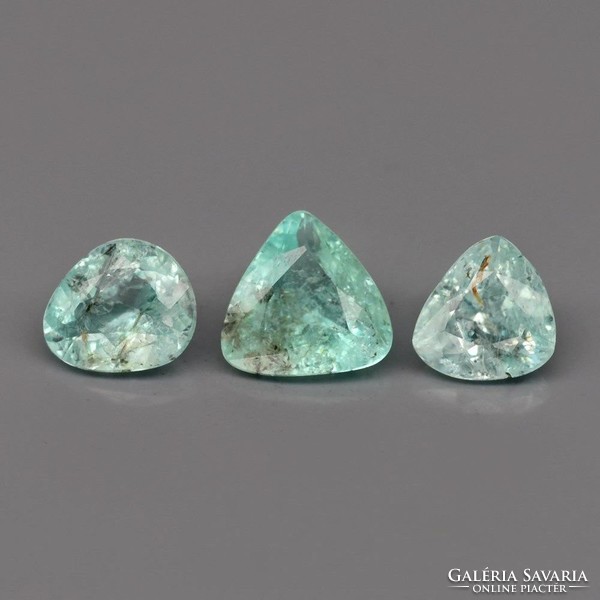 Paraiba Tourmaline Rare Gemstones with Copper Pins 0.380.4 Ct Collector's Pieces