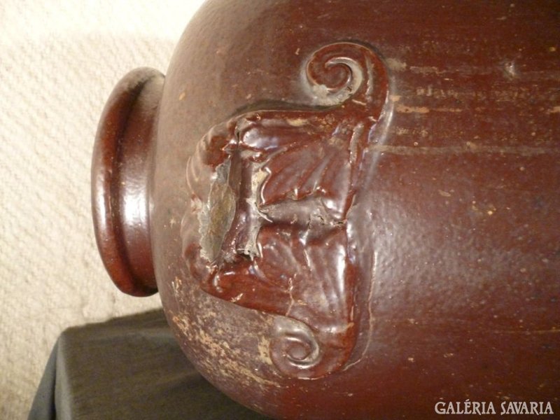 4165 T30 huge marked antique stoneware vessel