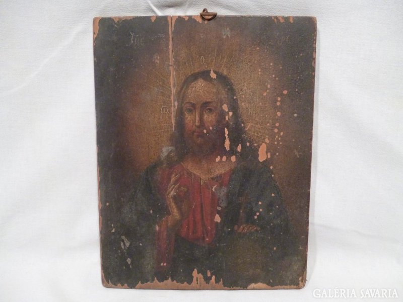 3370 L0 Antik ikon Jézus képmása