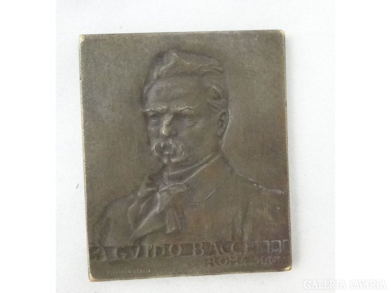 5975 Antik olasz bronzplakett GUIDO BACCELLI 1906