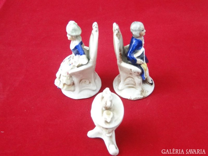 8651 Régi barokk főúri porcelán miniatúra szett