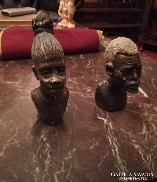African carved marble heads