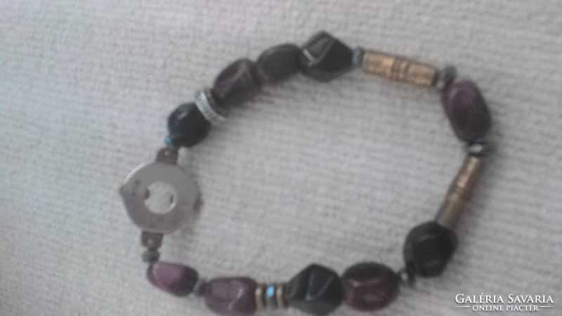 Silver-bronze bracelet with different stones (silpada)