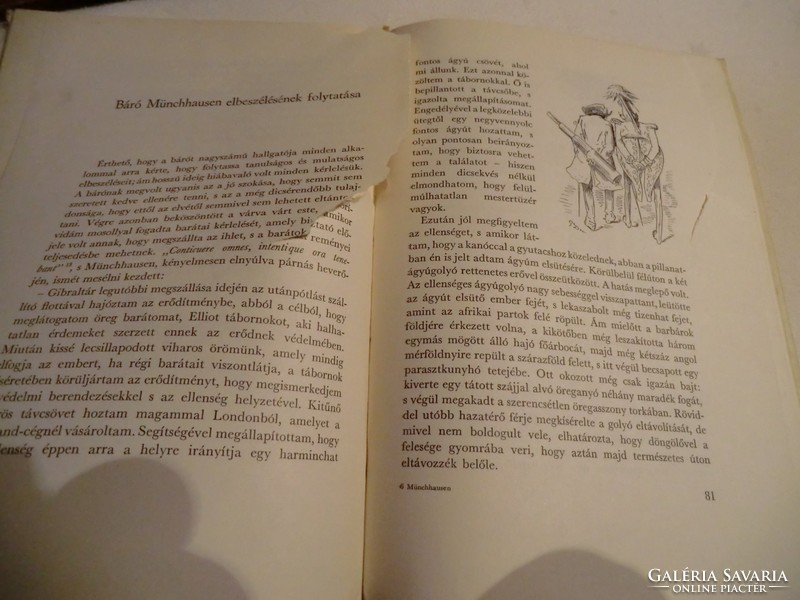 Kedves Retro könyv Bürger Münchhausen báró kalandjai Vidám történetek 8+ 1965