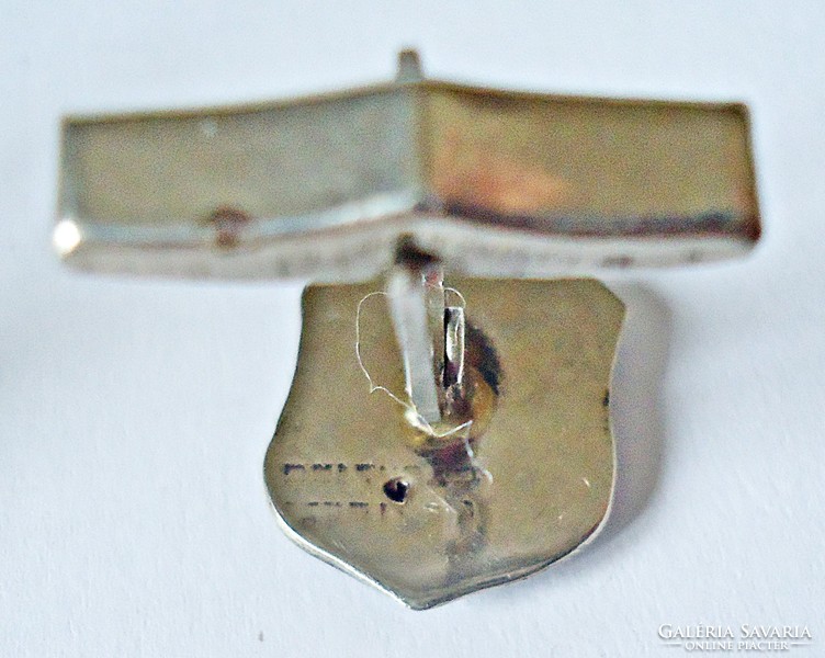 Old niello Vietnamese sterling silver cuff and tie clip