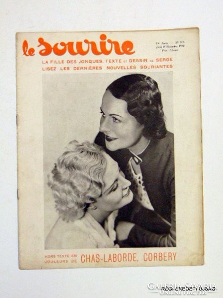 1934 november 15 LE SOURIRE (A MOSOLY) RÉGI EREDETI FRANCIA ÚJSÁG 3630