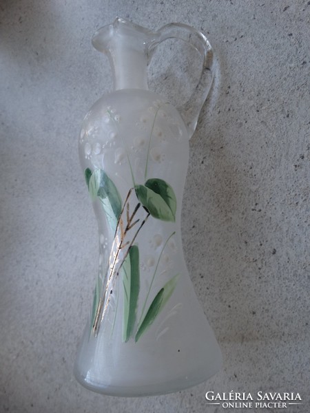 Liqueur bottle, pitcher with hand-painted lily flowers