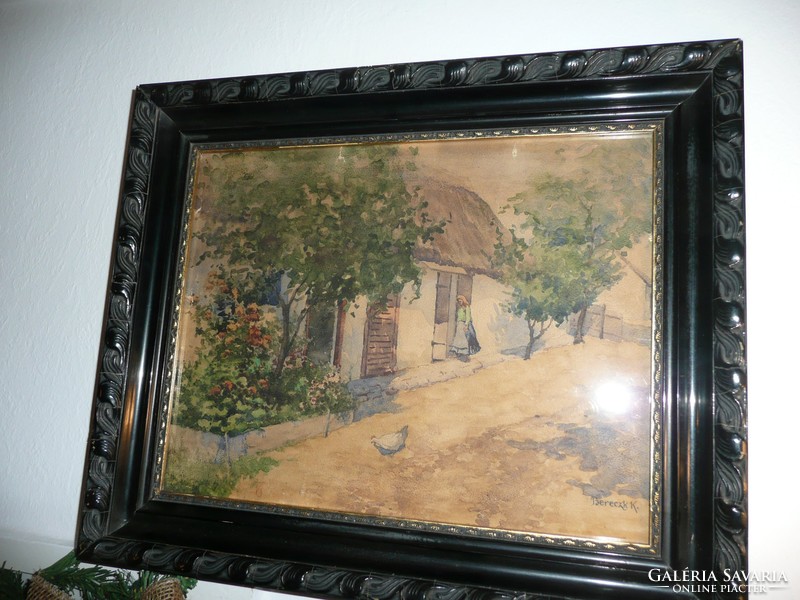 Bereczk Károly festménye csodaszép keretben 49*40 cm