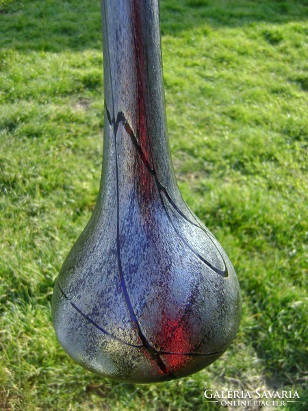 WMF,  Studio Art Glass irizáló üveg váza 40 cm jelzett álom szép kézi munka fújt