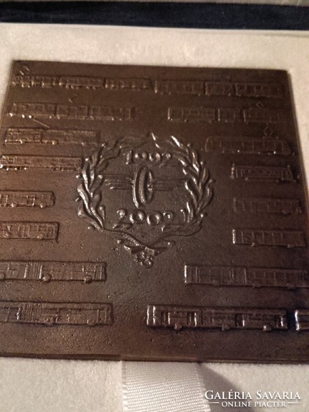 10 years of the vtte and the city public transport museum - bronze commemorative plaque - with lapis andrás sign - bkv