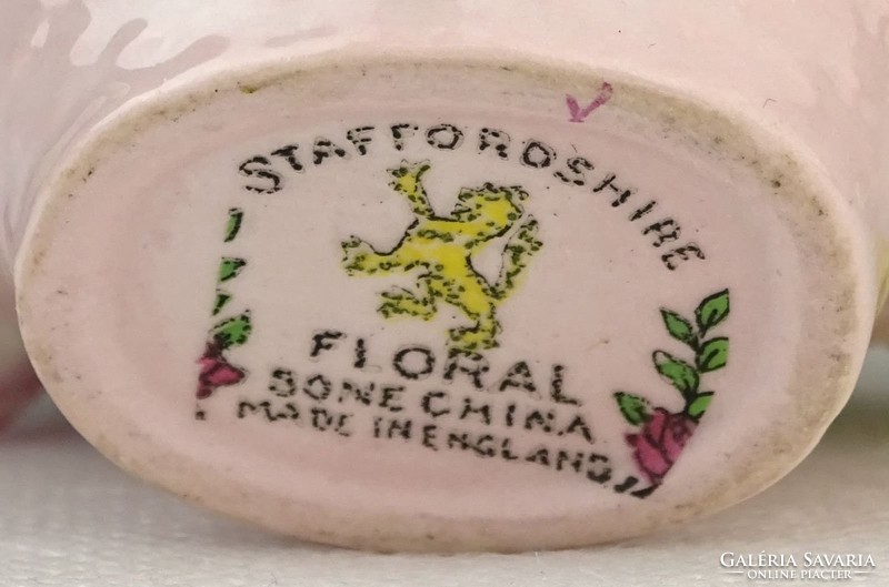 0P954 Régi Staffordshire angol porcelán virágkosár