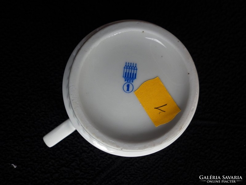 Zsolnay rare flower pattern tea cup, mug (1.)