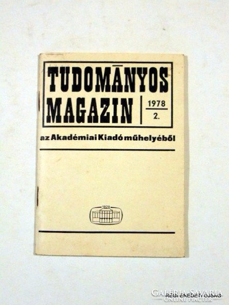 1978 - -  /  TUDOMÁNYOS MAGAZIN  /  RÉGI EREDETI MAGYAR ÚJSÁG Szs.:  3801