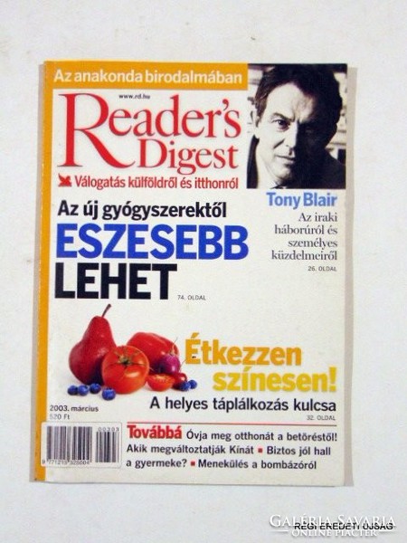 2003 március -  /  Reader's Digest  /  RÉGI EREDETI MAGYAR ÚJSÁG Szs.:  3805
