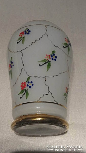 Üveg,kézzel festett régi váza