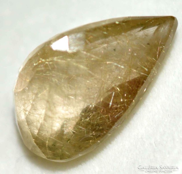 Golden rutile quartz talisman stone 10.35 ct from Brazil! Real!!