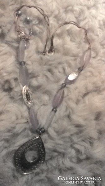 Silver chain necklace with amethyst (silpada)