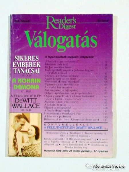 1992 február -  /  Reader's Digest  /  RÉGI EREDETI MAGYAR ÚJSÁG Szs.:  3806