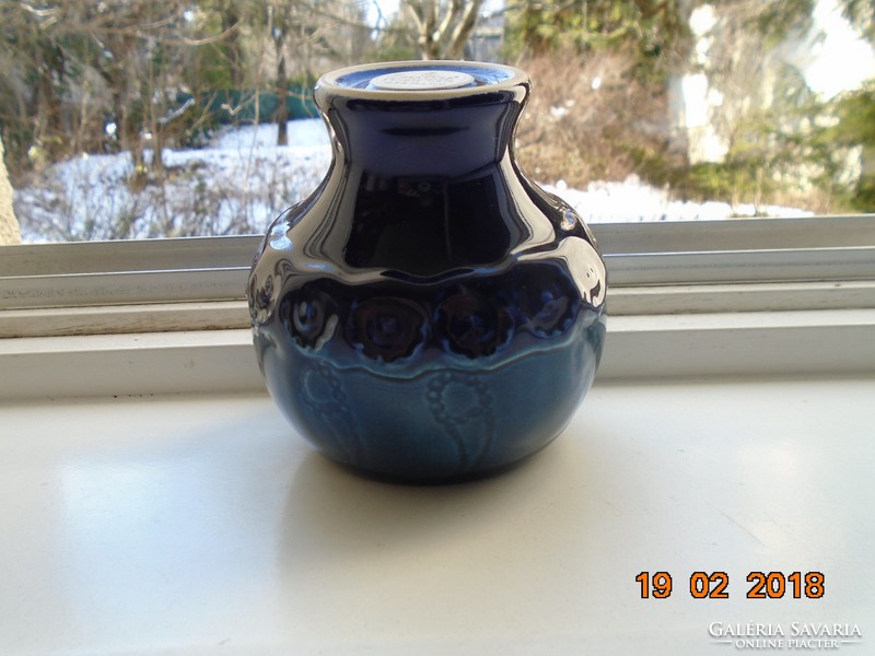 Very rare rosenthal bjorn wiinblad cobalt blue embossed cup studio line