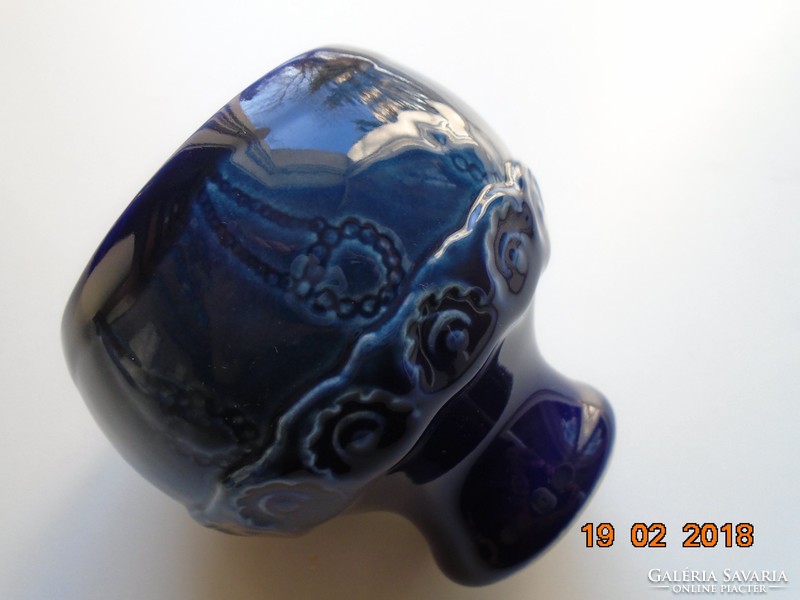Very rare rosenthal bjorn wiinblad cobalt blue cup embossed studio line