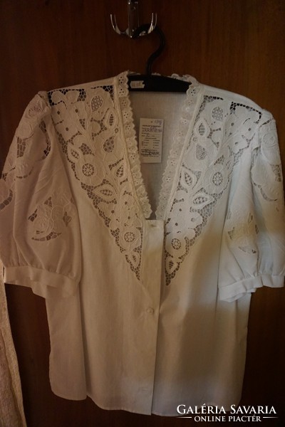 Kalocsa Women's Denim Blouse White Embroidery Sale.