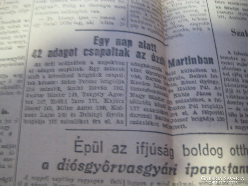 Northern Hungary, July 15, 1950, original 74-year-old newspaper!!